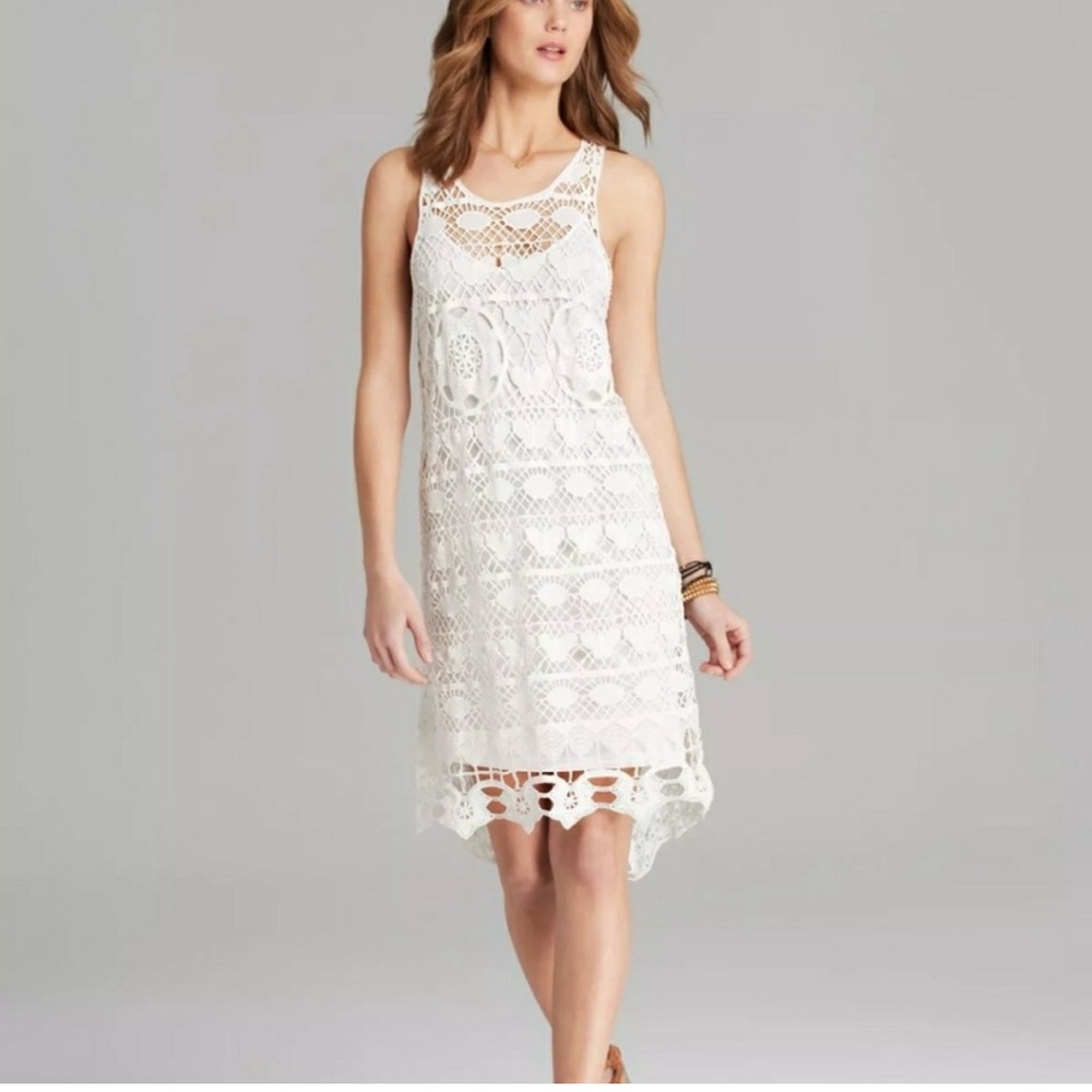 Free People White Lace Midi Dress